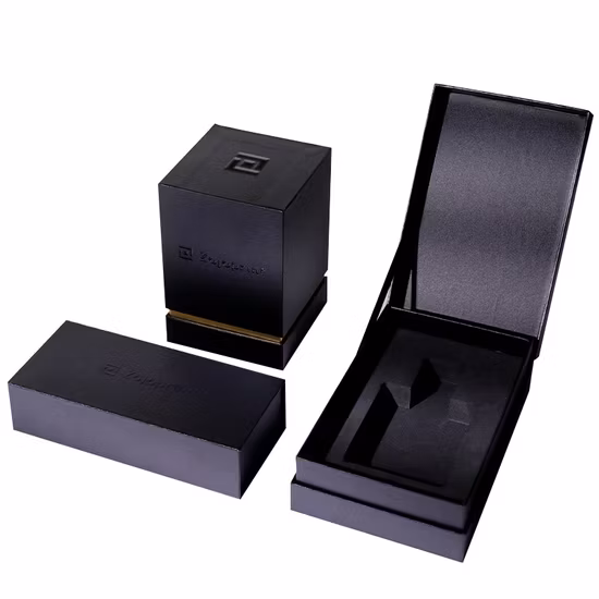 Caja de regalo de embalaje de joyería de cartón con base y tapa personalizada