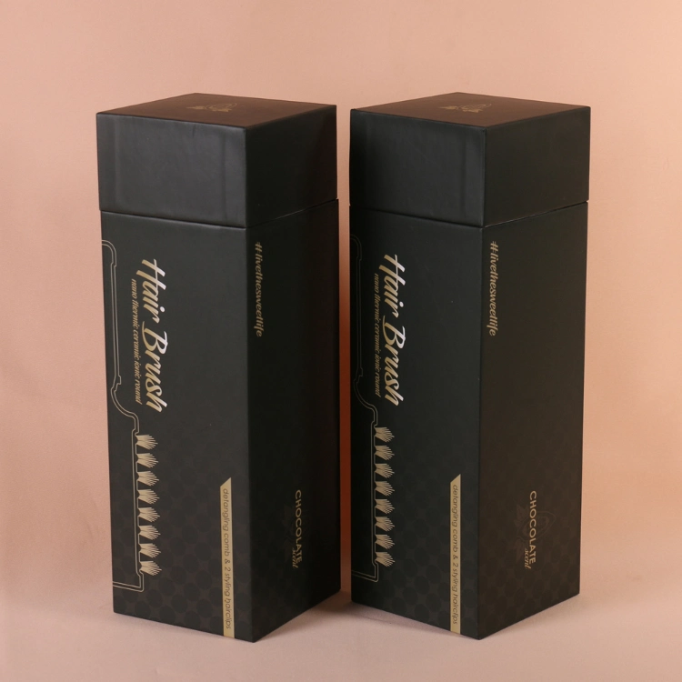 Luxury Popular Cardboard Hair Care Extension Comb Packaging Lid and Base Box